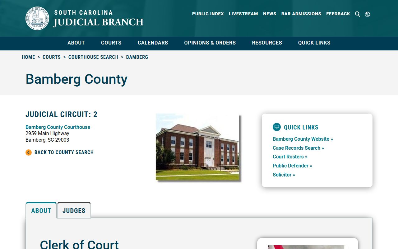 bamberg county clerk of court bamberg county traffic court records