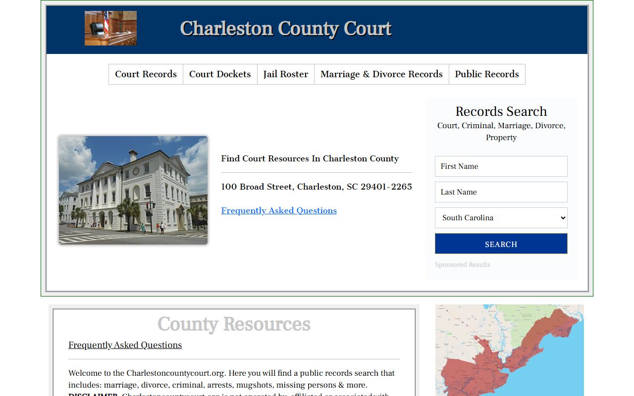 Charleston County Court Portal for traffic case lookup and court information